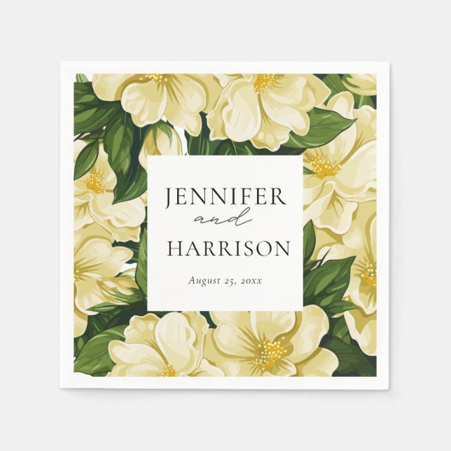 Servilleta De Papel Elegante invitación botánica a la boda (Anverso)