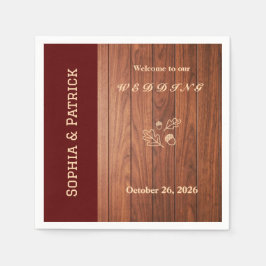 Servilleta De Papel Elegante invitación de boda rústica