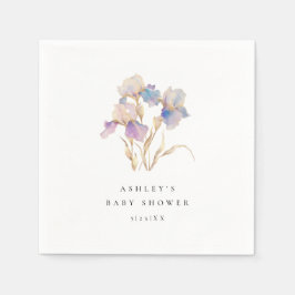 Servilleta De Papel Elegante Iris Floral Baby Shower