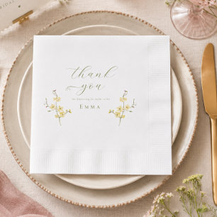 Servilleta De Papel Elegante jardín boho flores silvestres Desayuno de
