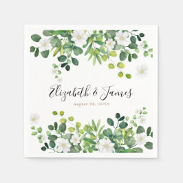 Servilleta De Papel Elegante Jardín Botánico Floral Eucalipto Boda