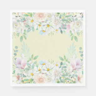 Servilleta De Papel Elegante jardín floral Beige Pastel