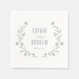 Servilleta De Papel Elegante jardín floral rústico boda monograma