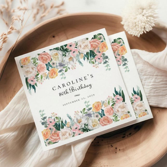 Servilleta De Papel Elegante Jardín Floral Veranda 80 cumpleaños fiest (Subido por el creador)