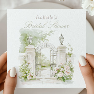 Servilleta De Papel Elegante jardín nupcial pastel Château francés