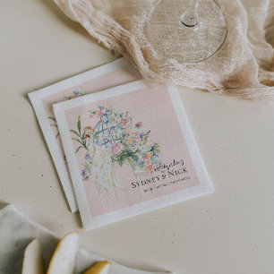 Servilleta De Papel Elegante Jardín Peacock Boda Floral