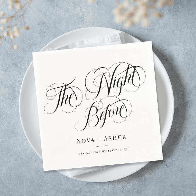 Servilleta De Papel Elegante La Noche Antes Del Boda Personalizado (Subido por el creador)
