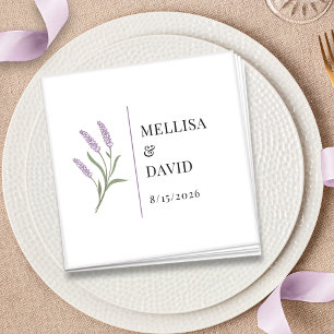 Servilleta De Papel Elegante Lavanda Floral Boda Cocktail Napkin