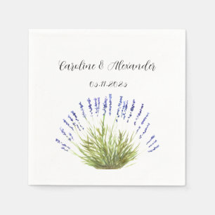 Servilleta De Papel Elegante Lavanda Floral Hierbas Bodas N