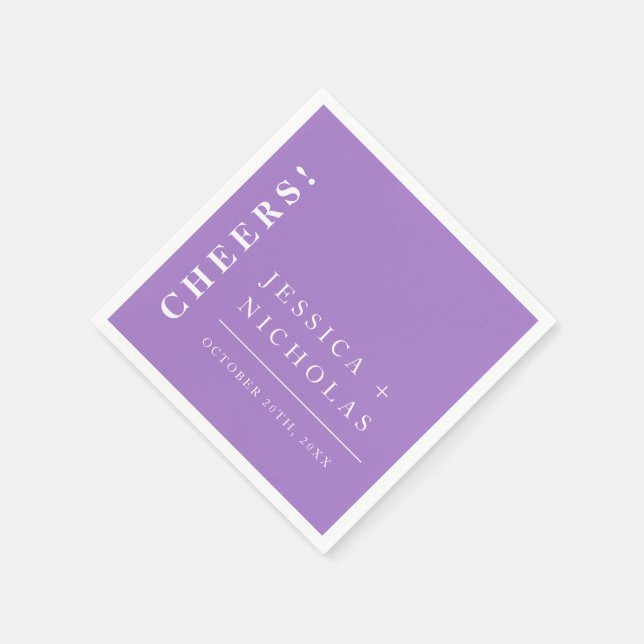 Servilleta De Papel Elegante Lavanda Minimal Boda moderno (Borde)