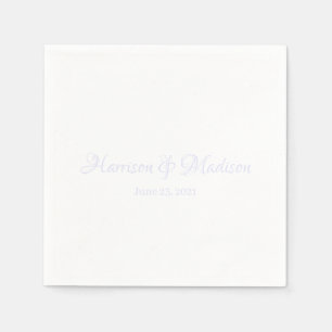 Servilleta De Papel Elegante lavanda Personalizado Script Nombres Boda