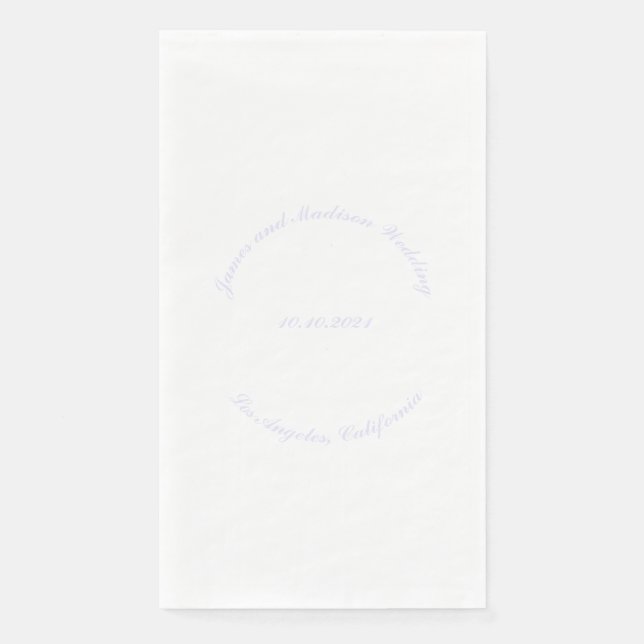 Servilleta De Papel Elegante lavender personalizado guión nombre boda  (Anverso)