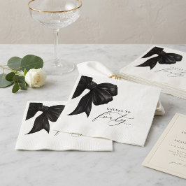 Servilleta De Papel Elegante lazo negro Brindis por los cuarenta
