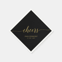 Elegante Letra Dorada y Negra Brindis