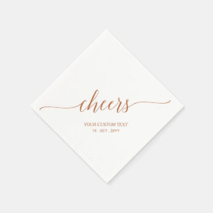 Servilleta De Papel Elegante Letra Marrón con Estilo Celebración Cheer