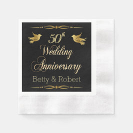 Servilleta De Papel Elegante libro de oro de 50 años de Boda Napk