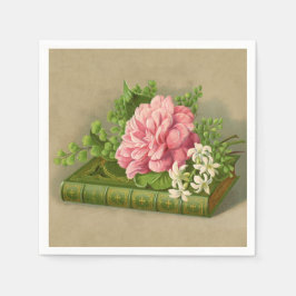 Servilleta De Papel Elegante libro elegante de flores de época peony