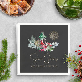 Servilleta De Papel Elegante Linterna Fiesta de Navidades Minimalistas