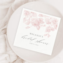 Elegante lluvia de boda floral en rosa script