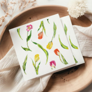 Servilleta De Papel Elegante lluvia de flores de tulipán en primavera