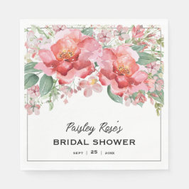 Servilleta De Papel Elegante Lluvia de Flores Rosadas para Boda