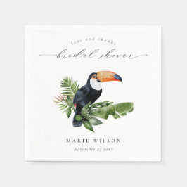Servilleta De Papel Elegante Lluvia Tropical Toucan Despedida de Solte