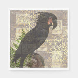 Servilleta De Papel Elegante loro negro