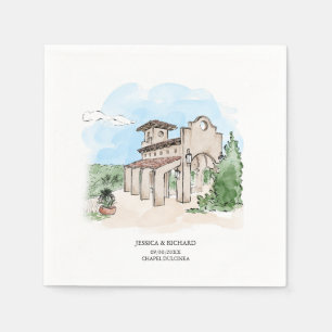 Servilleta De Papel Elegante lugar dibujado a mano gracias