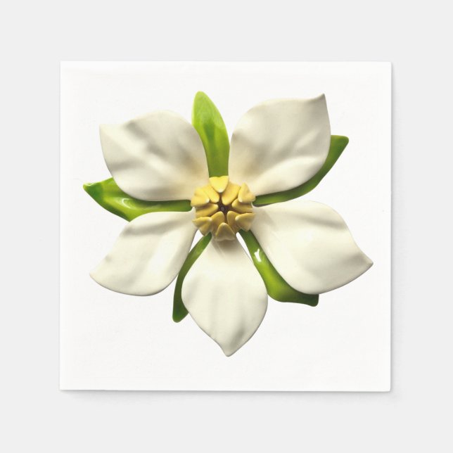 Servilleta De Papel Elegante Magnolia Blossom Flower Spring Wedding (Anverso)
