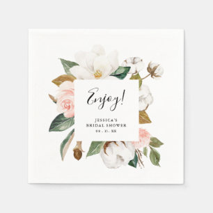 Servilleta De Papel Elegante Magnolia Floral Bridal Shower