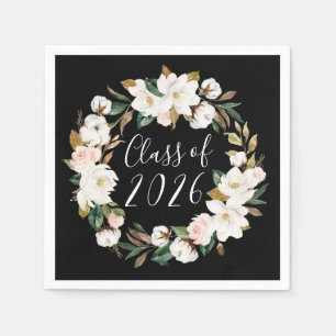 Servilleta De Papel Elegante Magnolias Clase de Graduación 2025
