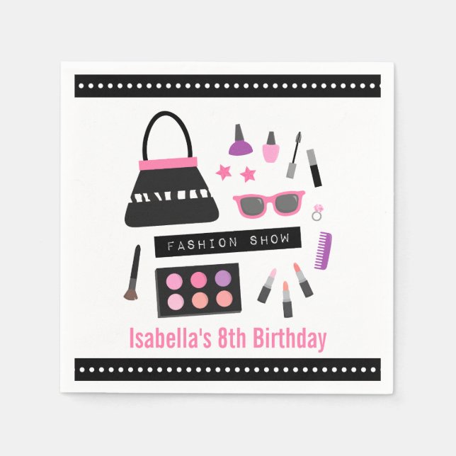 Servilleta De Papel Elegante Makeup Fashion Show Napkins Party (Anverso)