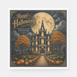 Servilleta De Papel Elegante Mansión Embrujada Halloween