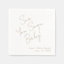 Servilleta De Papel Elegante Mar Náutico Baby Shower