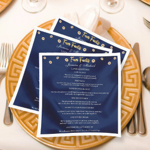 Servilleta De Papel Elegante Marina Floral Hechos Bodas Blue & Gold
