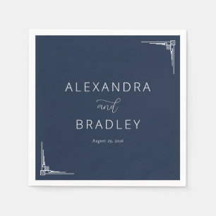 Servilleta De Papel Elegante Marina Geométrico