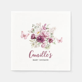 Servilleta De Papel Elegante mariposa Baby Shower Floral