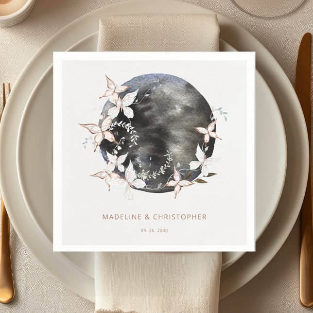 Servilleta De Papel Elegante mariposa celeste salva al Boda de citas (Subido por el creador)