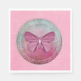 Servilleta De Papel Elegante mariposa Fiesta rosa Napkins