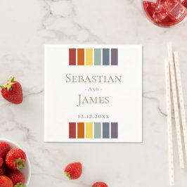 Servilleta De Papel Elegante matrimonio gay arcoiris LGBTQ
