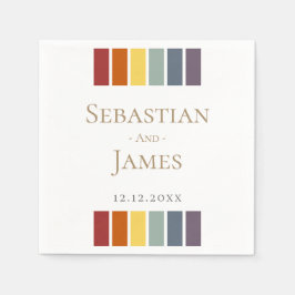 Servilleta De Papel Elegante matrimonio gay arcoiris LGBTQ