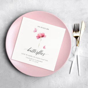 Servilleta De Papel Elegante Me Da Mariposas Floral