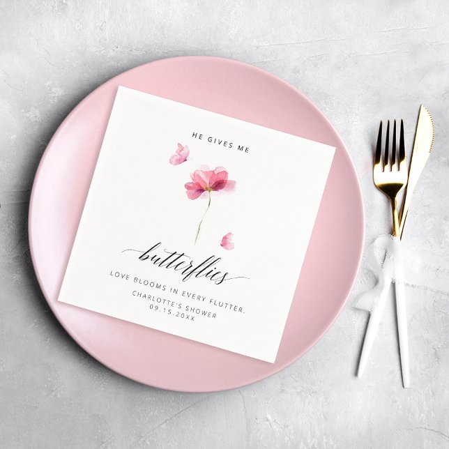 Servilleta De Papel Elegante Me Da Mariposas Floral (Subido por el creador)