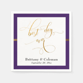 Servilleta De Papel Elegante mejor día de la historia morado profundo