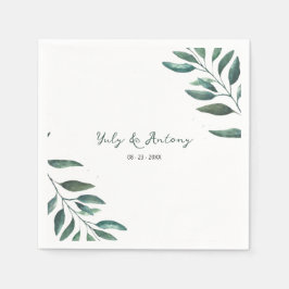 Servilleta De Papel Elegante Mesa Botánica Minimalista de Follaje