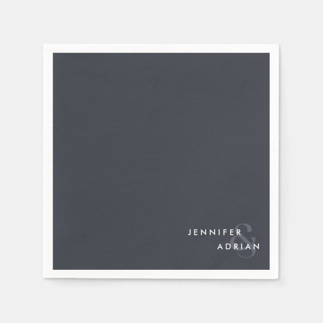 Servilleta De Papel Elegante Mínima Tinta De Calamar Modernas Napkins  (Anverso)