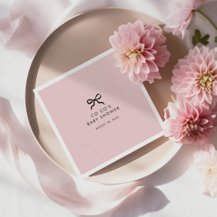 Servilleta De Papel Elegante Minimal Bow Baby Shower Cocktail Napkins