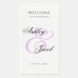 Servilleta De Papel Elegante Minimal Luz Boda Nombre Personalizado Púr