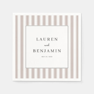 Servilleta De Papel Elegante Minimalista a Rayas Beige