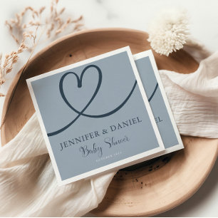 Servilleta De Papel Elegante Minimalista azul Oh Boy Baby Shower